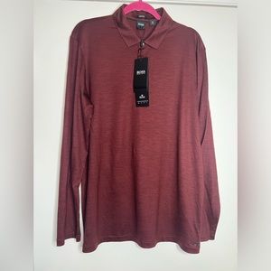 Hugo Boss Men's Person 07 Wool Long Sleeve Regular Fit Polo Shirt Sz XL